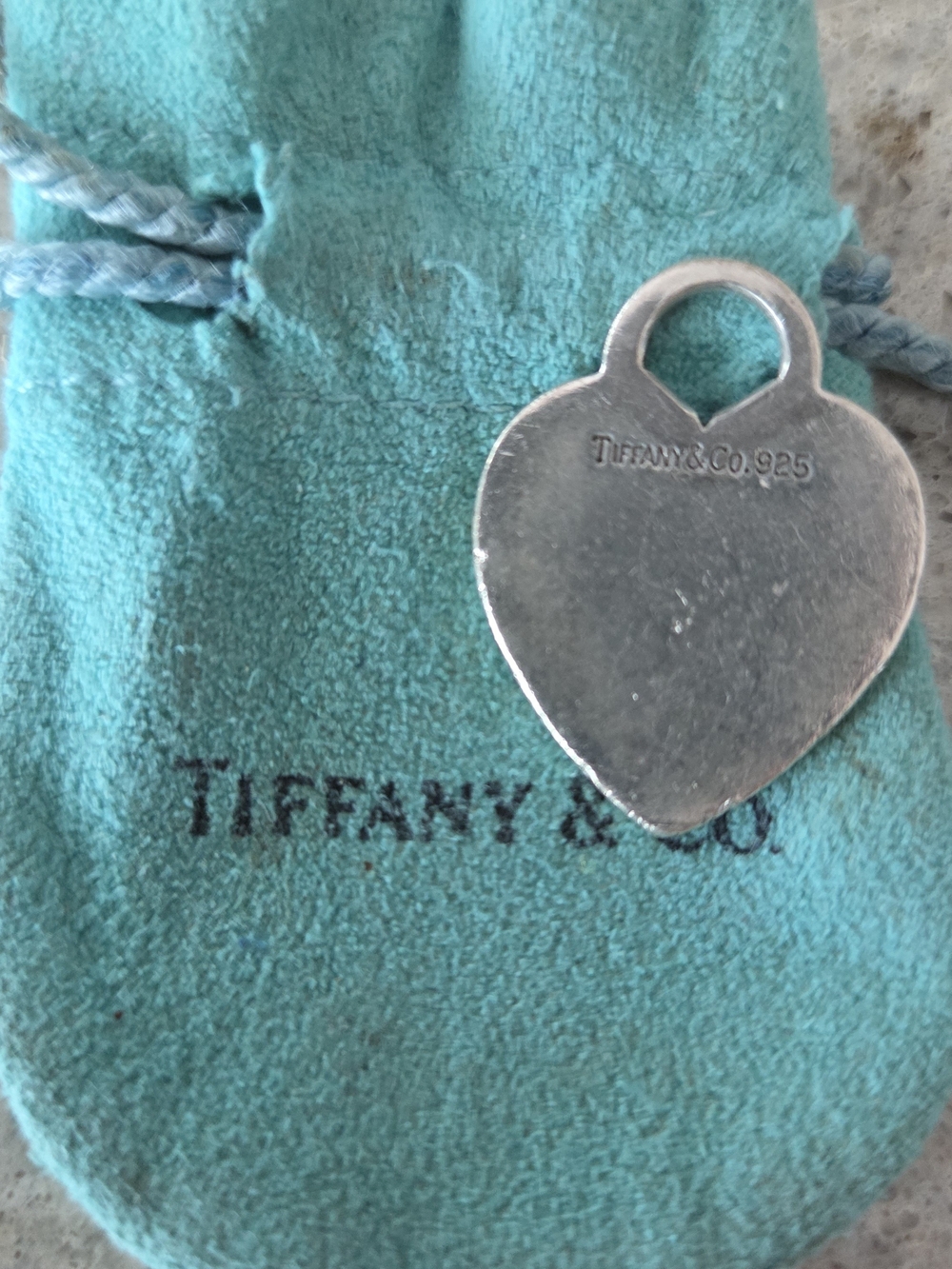Tiffany & Co. Silver Heart Tag with Signature Blue Pouch - Picture 3 of 5